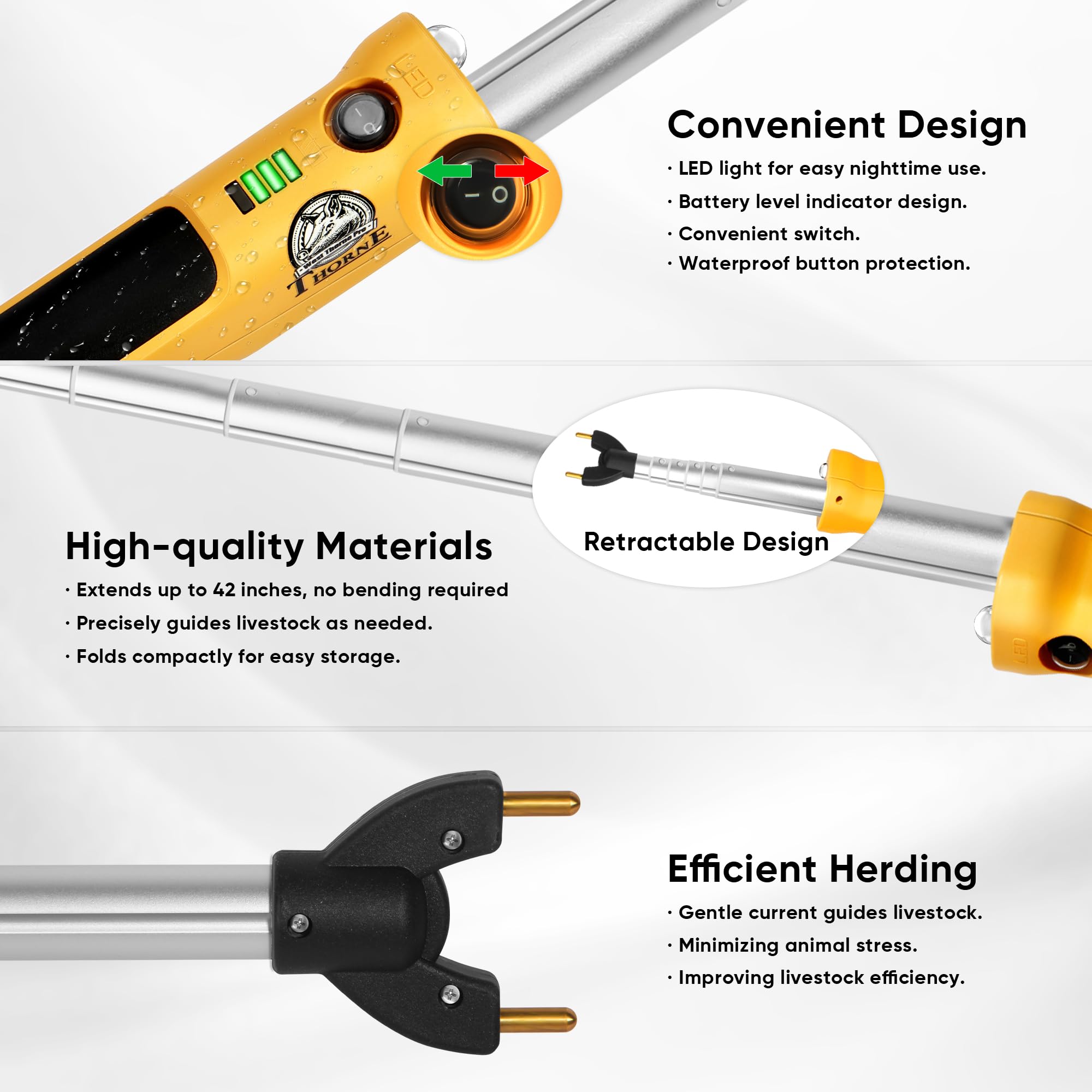West Thorne Pro ergonomic non-slip handle closeup for comfortable grip