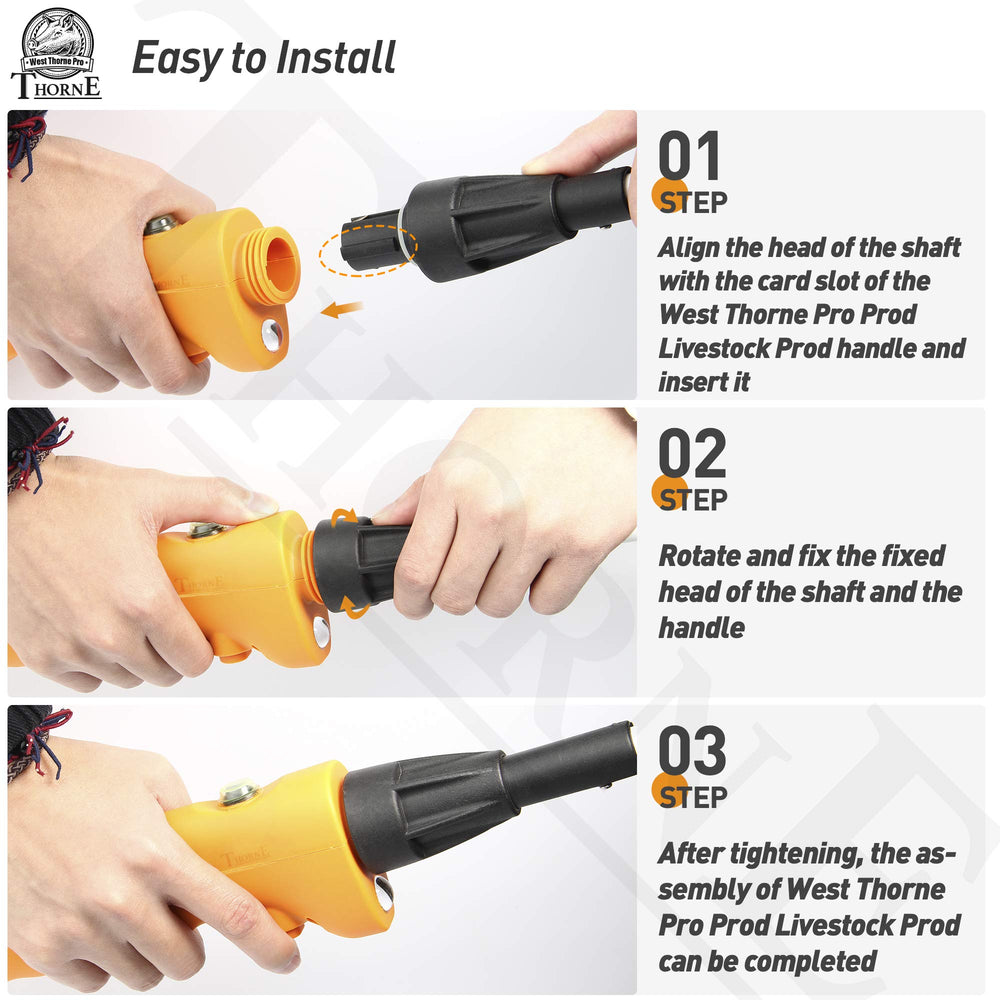 West Thorne Pro shaft assembled with handle showing compatibility and ready-to-use benefit