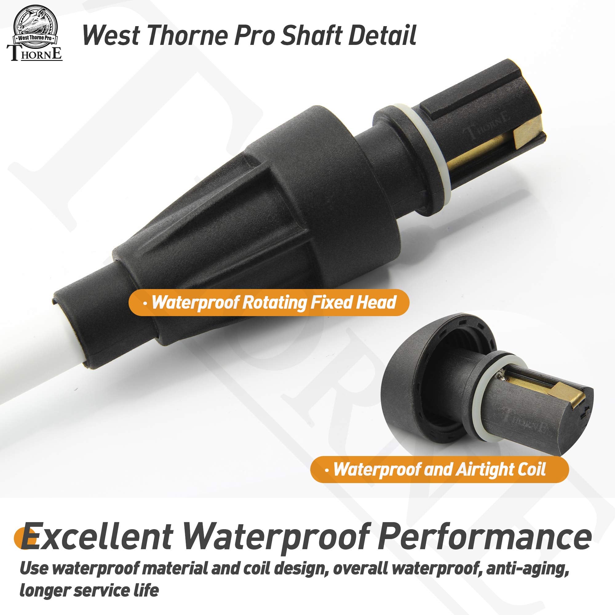 West Thorne Pro shaft in use on ranch illustrating improved reach and safer handling