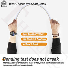 West Thorne Pro shaft next to measuring tape showing 41-inch reach for control distance