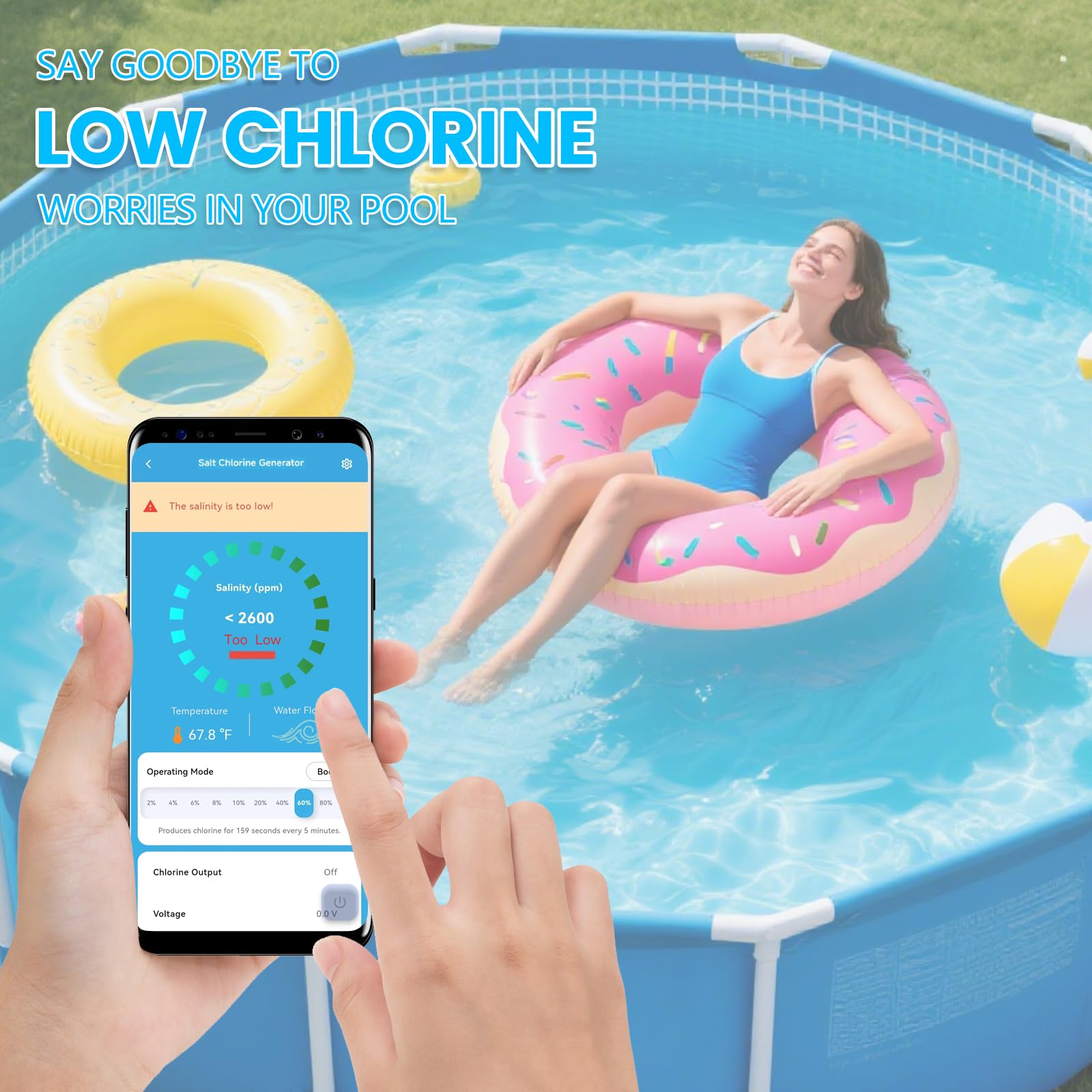 WESTAHO installed on a backyard above-ground pool for low-maintenance swimming