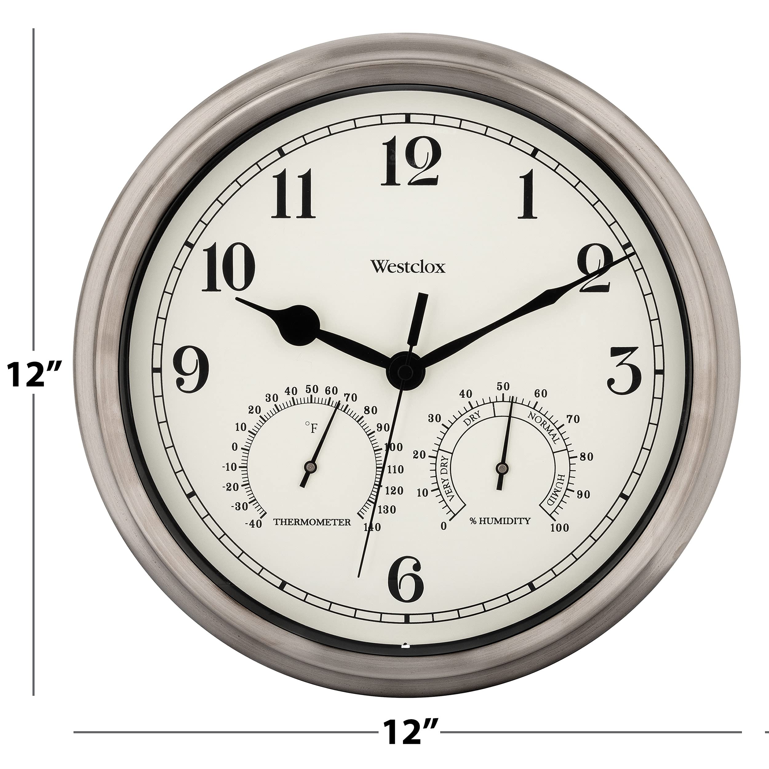 Westclox side profile showing weather-resistant metal case that resists outdoor wear