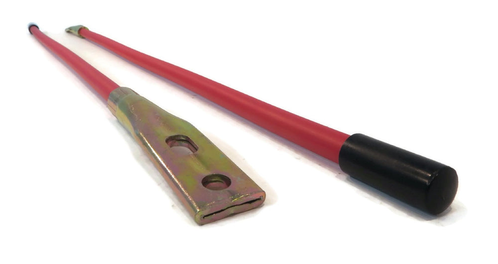 Western Snowplows guide next to measuring tape showing 27 inch length for fit confirmation