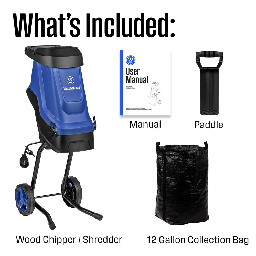 Westinghouse 7‑inch wheels and handle for effortless transport across yard surfaces