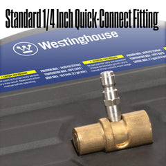 Westinghouse detailed 1/4" quick-connect showing easy plug-and-play connection benefit