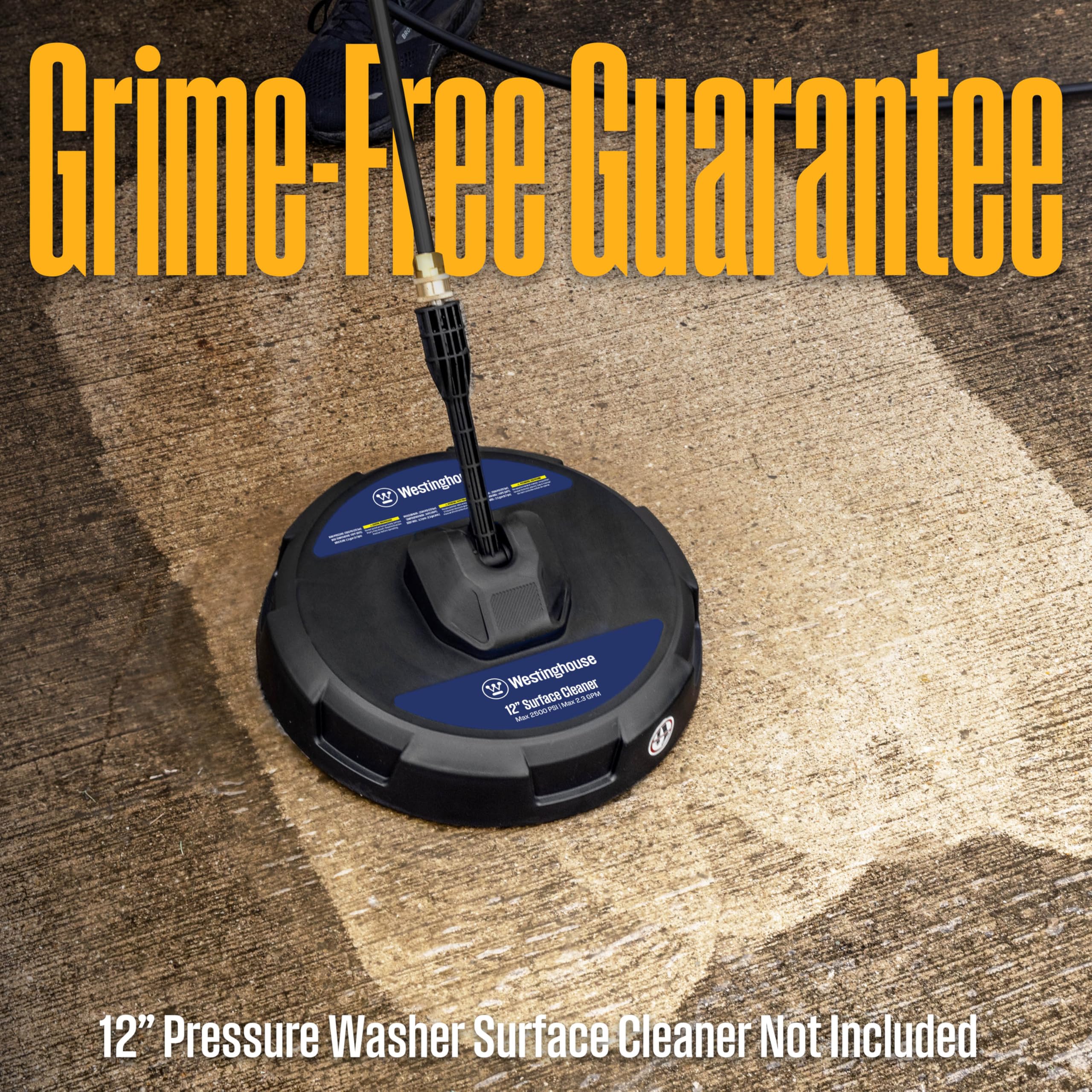 Westinghouse ePX3050 in use cleaning a driveway showing powerful grime removal