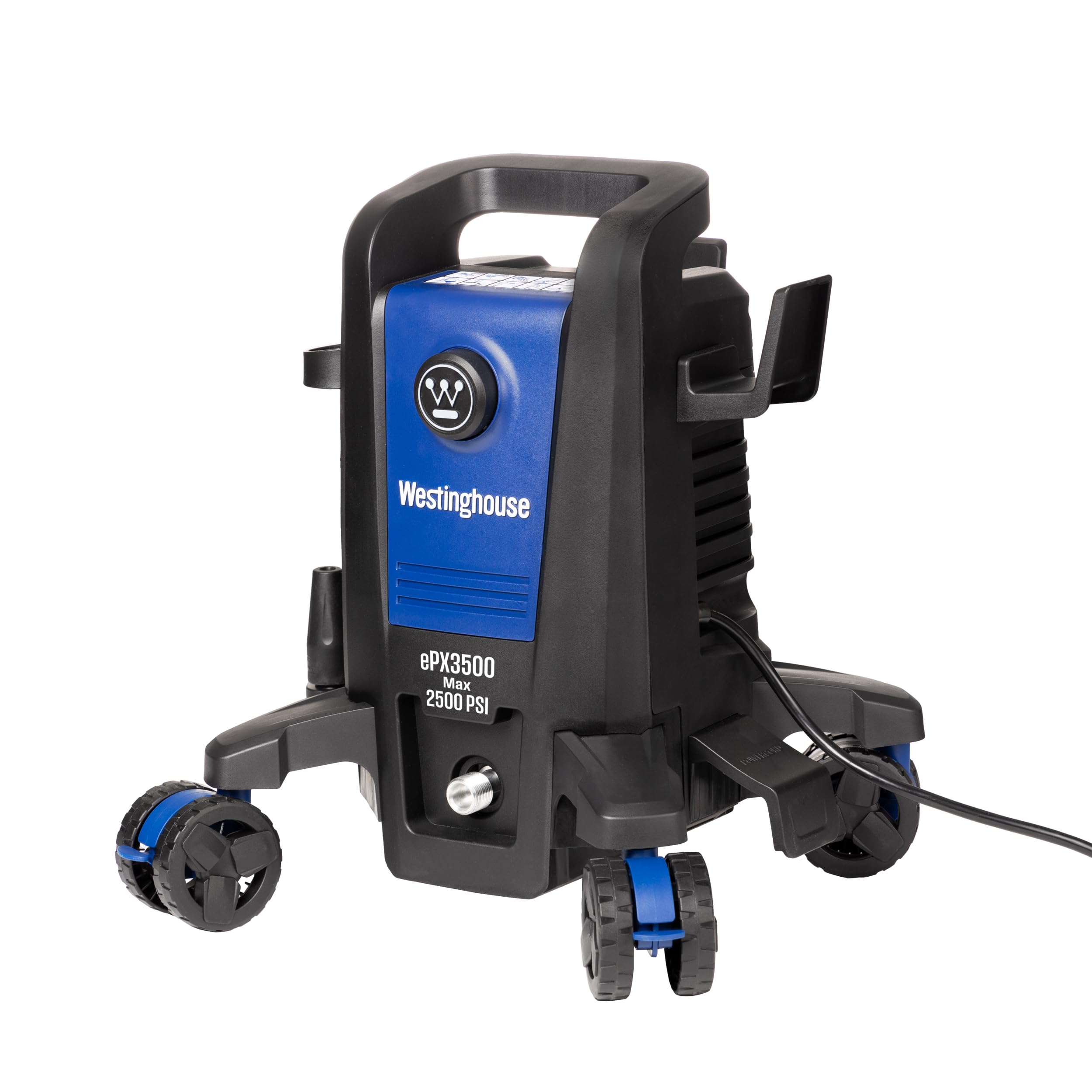 Westinghouse ePX3500 tucked in garage shelf showing convenient storage