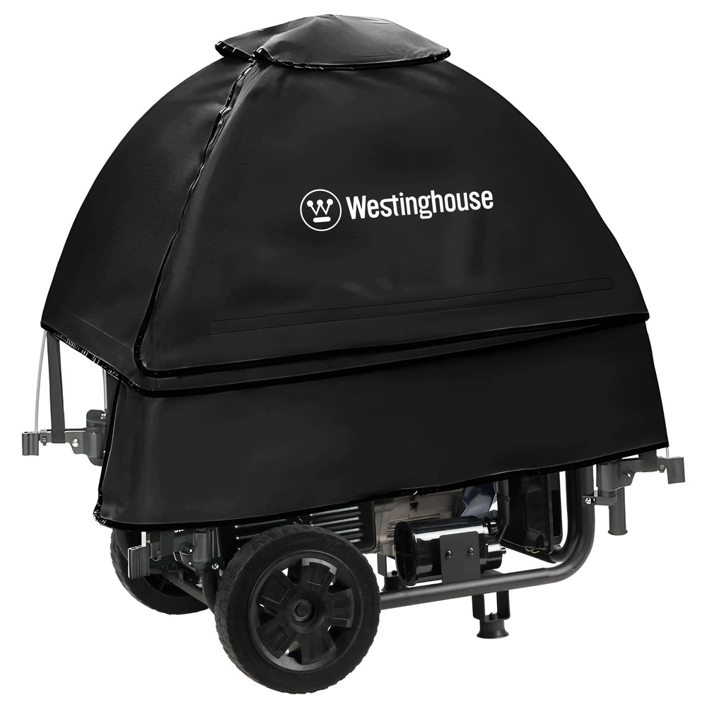 Westinghouse front view of WGenTent showing full coverage and weather protection benefit