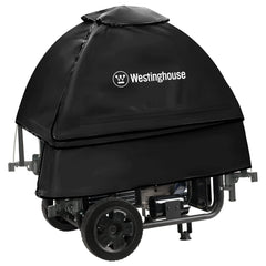 Westinghouse front view of WGenTent showing full coverage and weather protection benefit