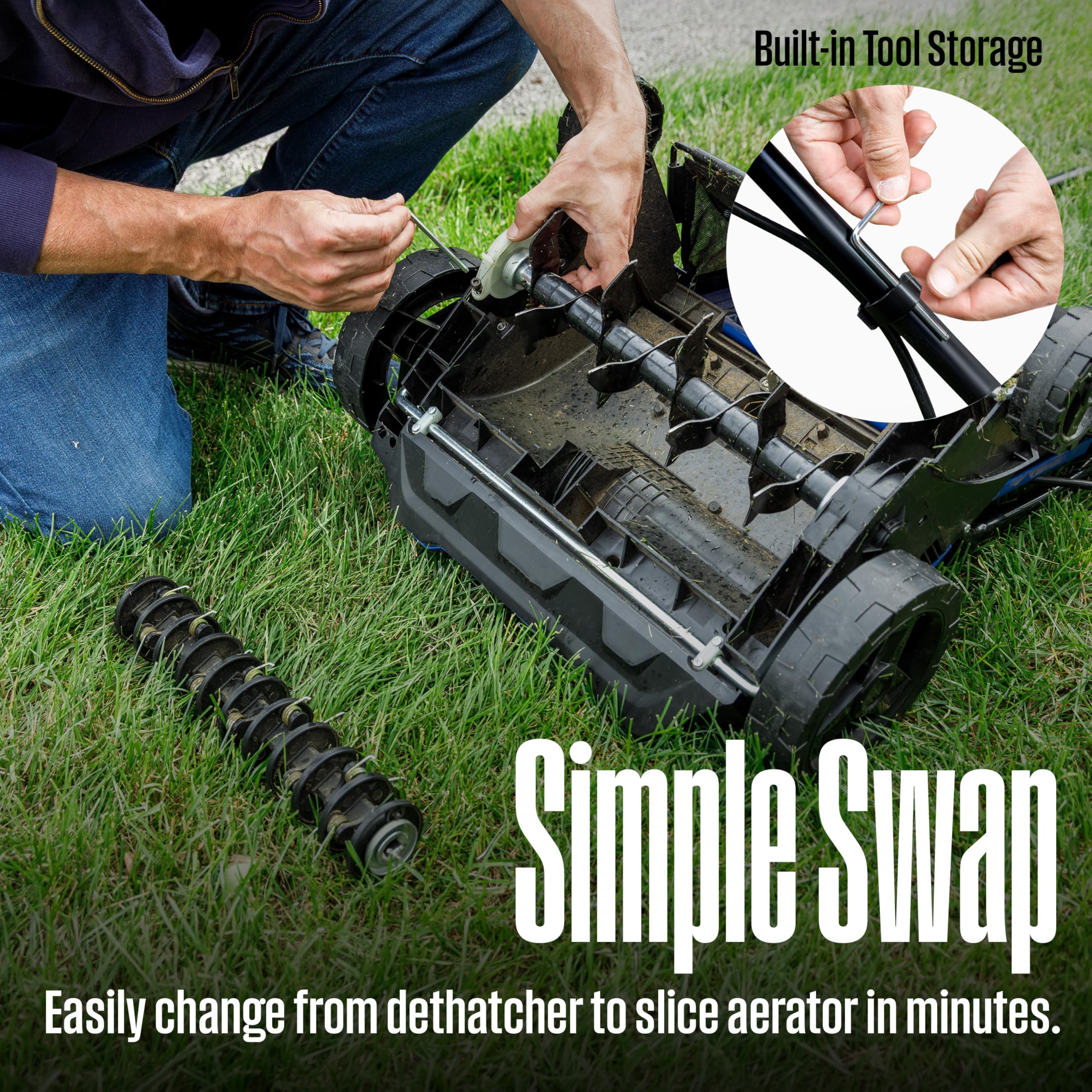 Westinghouse in use on lawn improving soil access and reducing compaction