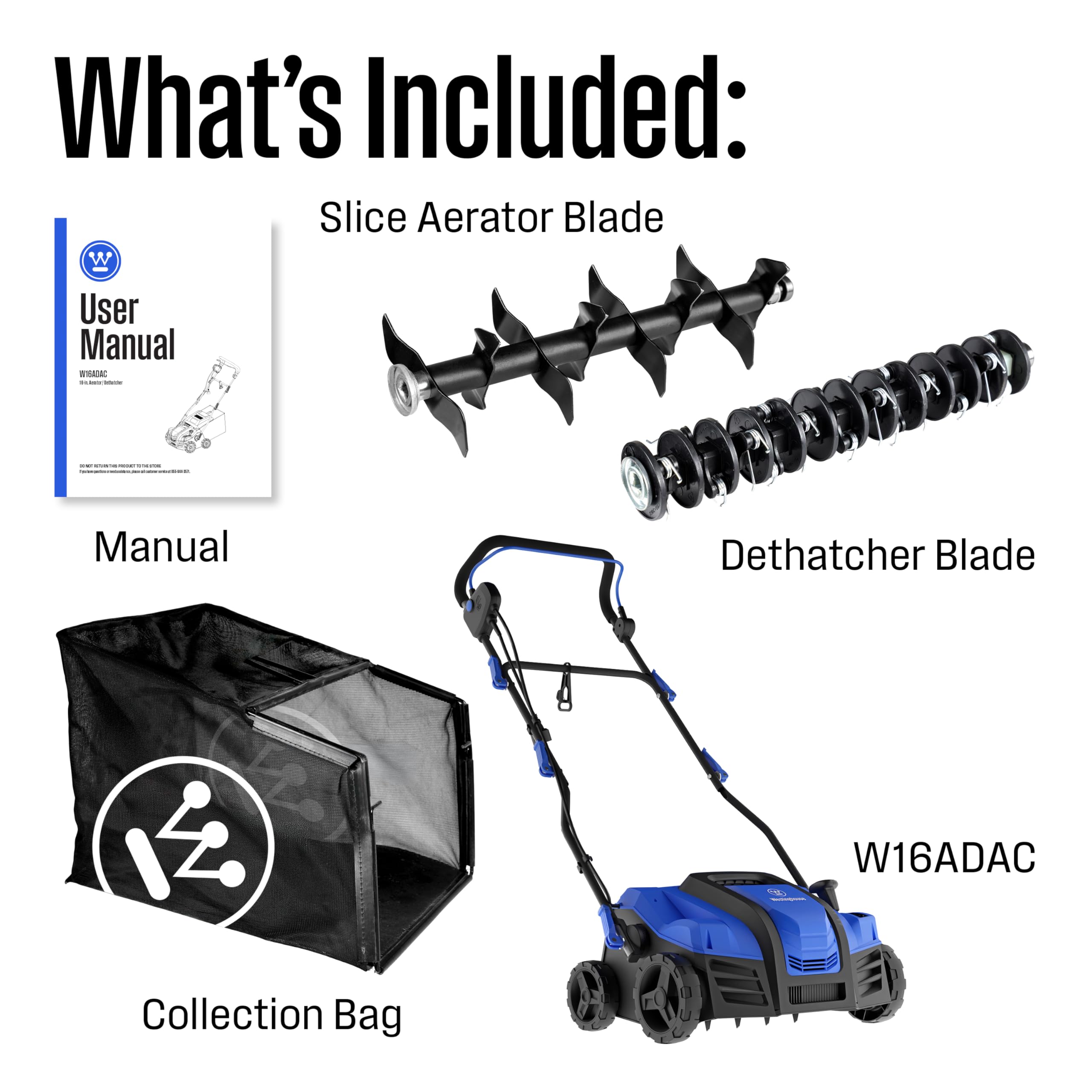 Westinghouse rear collection bag attached capturing thatch for easy disposal