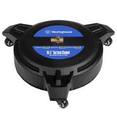Westinghouse front view of surface cleaner showing wide 16.5-inch housing for faster cleaning