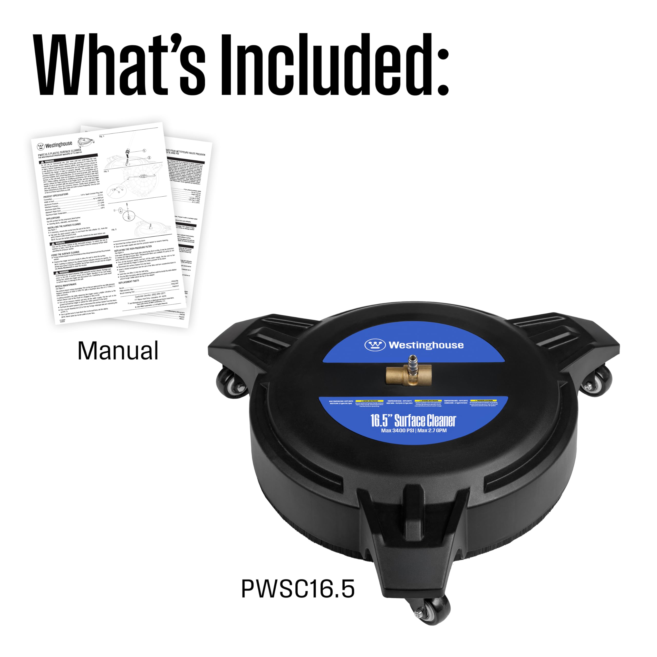 Westinghouse surface cleaner in use on driveway delivering streak-free, efficient cleaning