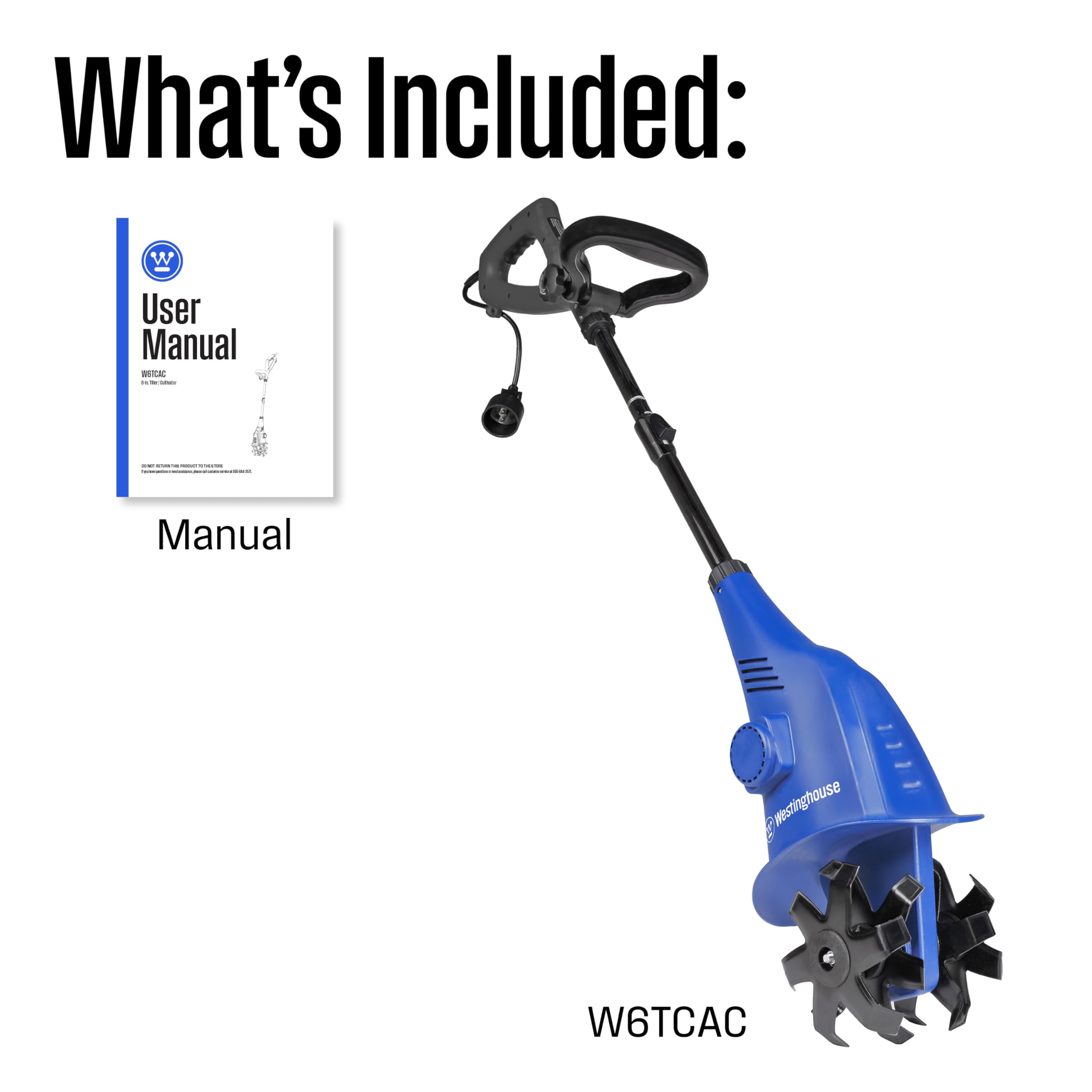 Westinghouse tiller demonstrating up to six inches tilling depth for roots
