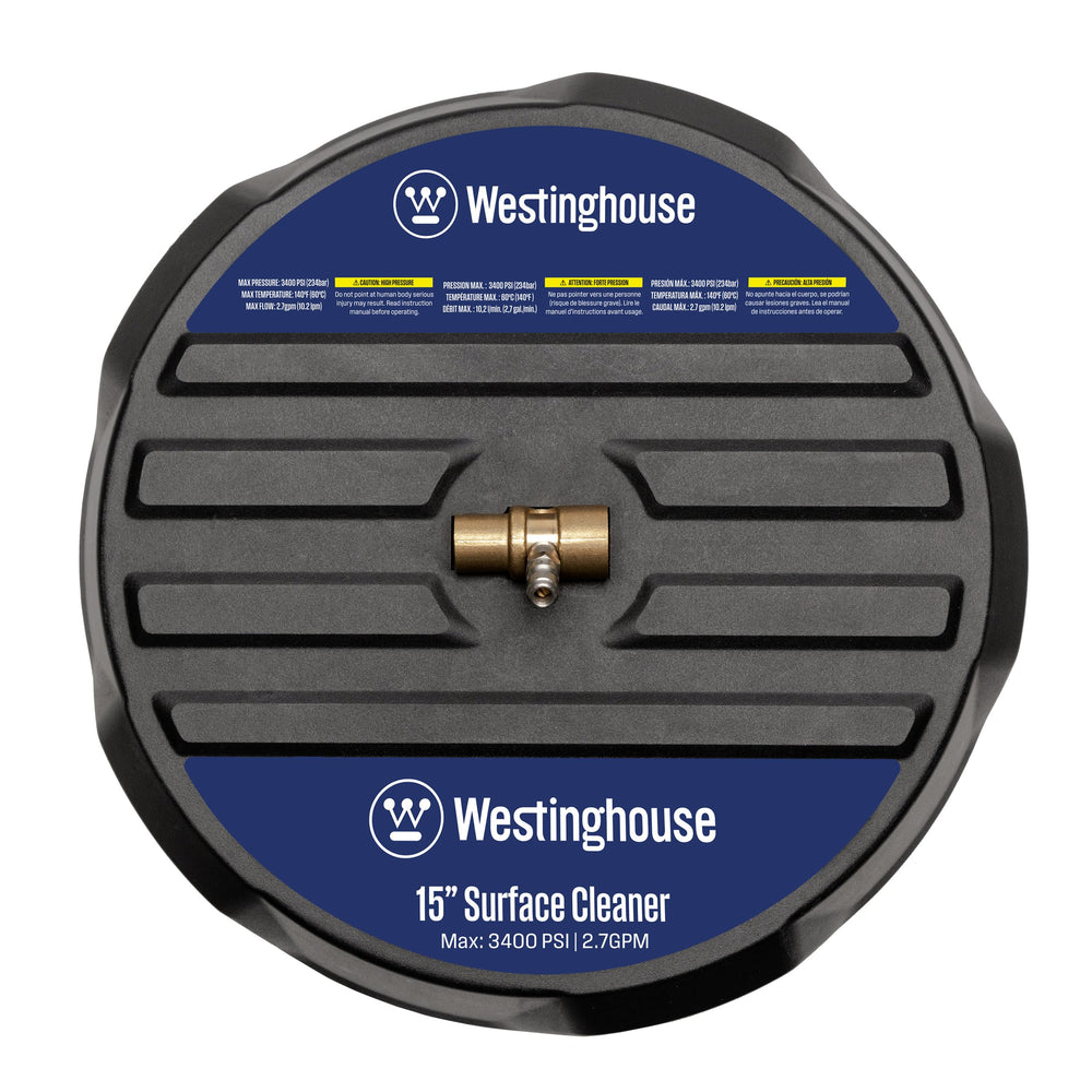 Westinghouse top housing label showing brand and durable build quality benefit