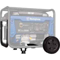Westinghouse close-up of 8-inch never-flat wheel highlighting durable puncture-proof tread