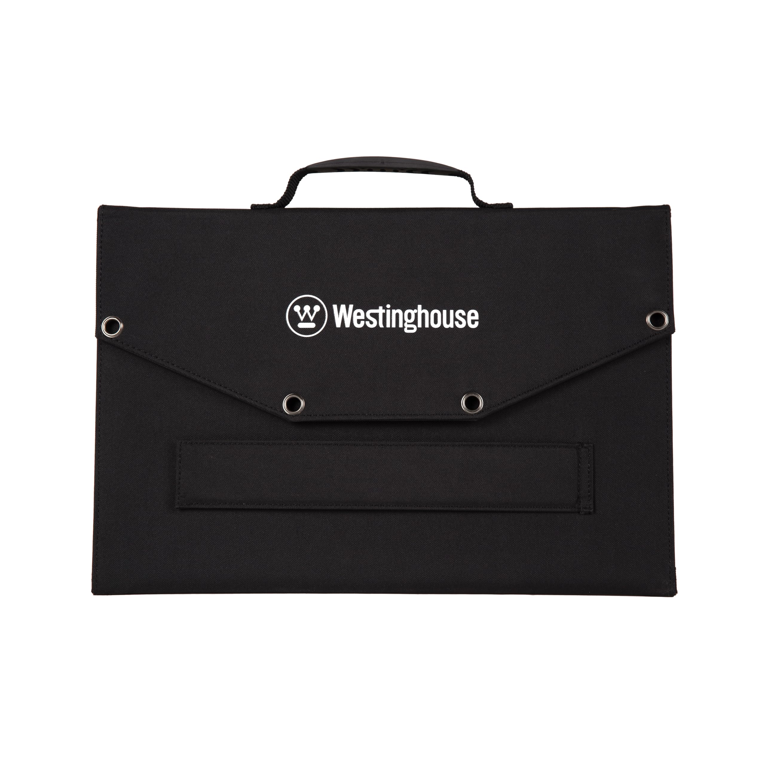 Westinghouse panel charging devices at campsite for reliable power
