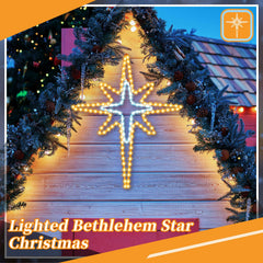 Wettal Bethlehem Star hung in a window creating cozy curb appeal
