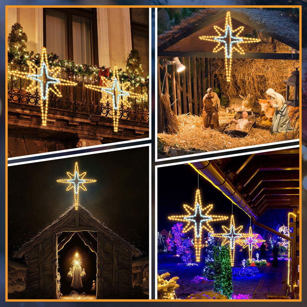 Wettal Bethlehem Star mounted on porch adding festive outdoor ambiance