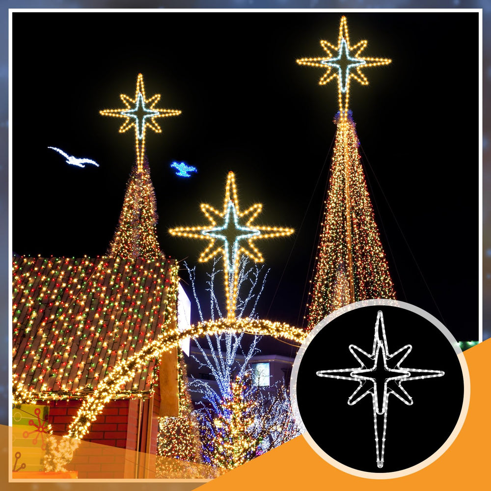 Wettal Bethlehem Star next to a chair for clear size and scale