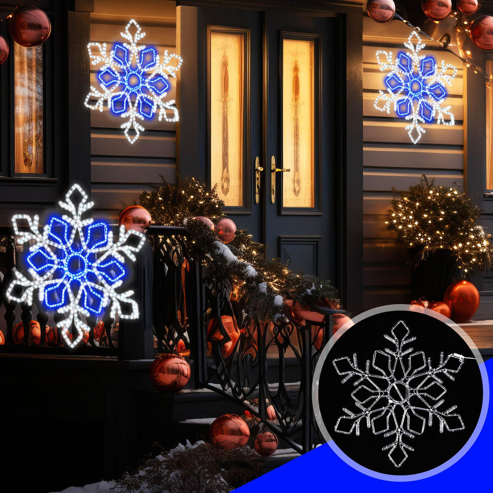 Wettal snowflake beside person showing 36-inch scale for easy planning
