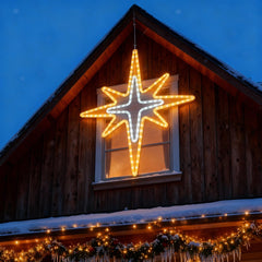 Wettal front view of 43-inch star hanging showing festive focal point