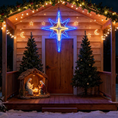Wettal hung on a front door providing welcoming porch illumination