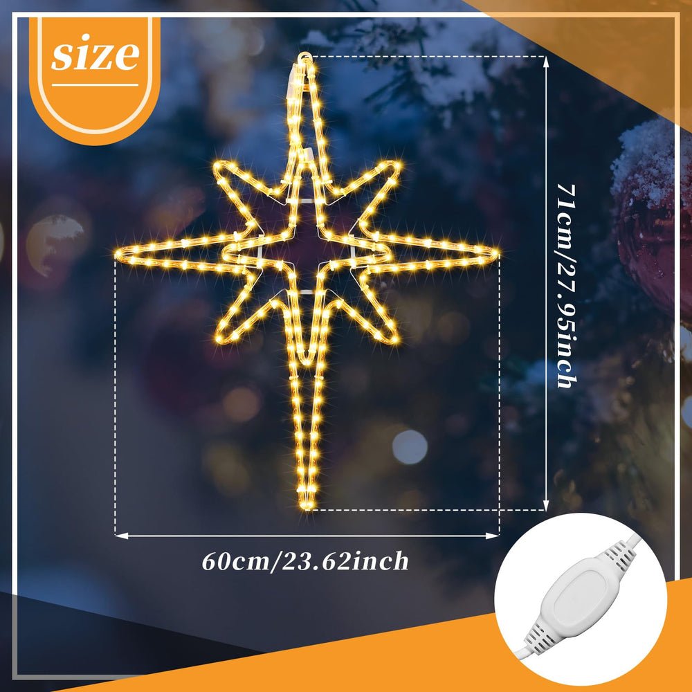 Wettal star hung in a window creating cozy festive indoor ambiance