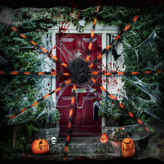 Wettarn spider in yard at night with red eyes increasing spookiness