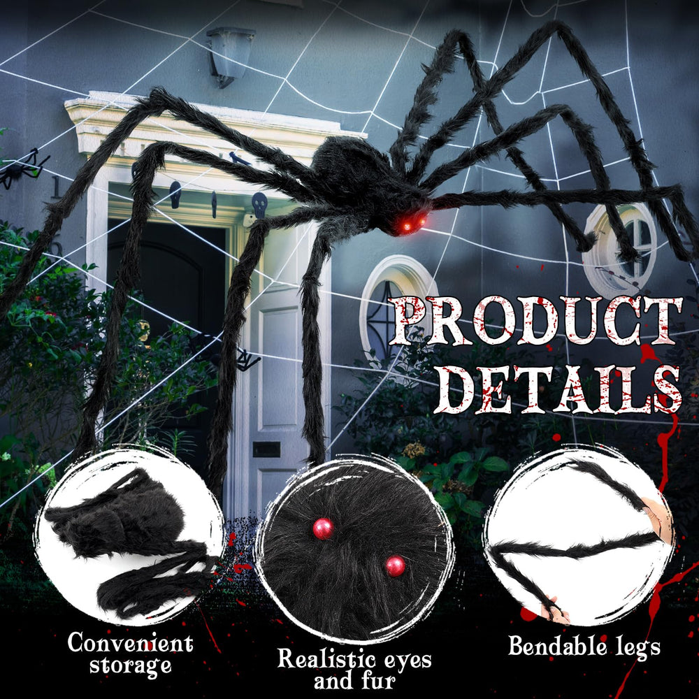 Wettarn spider displayed on porch to show scale versus railing and doorway