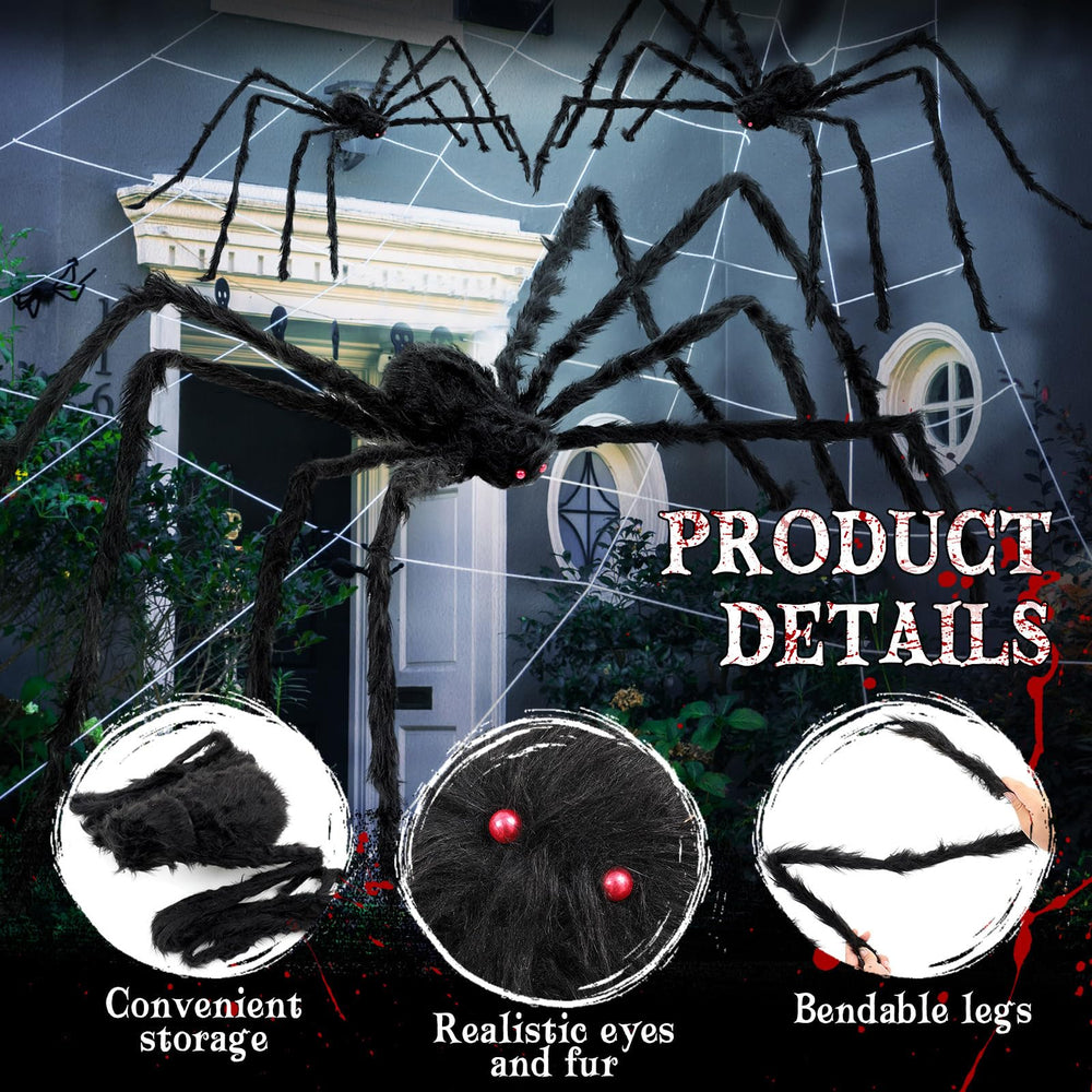 Wettarn spiders draped in tree creating high-impact yard scene and neighborhood visibility