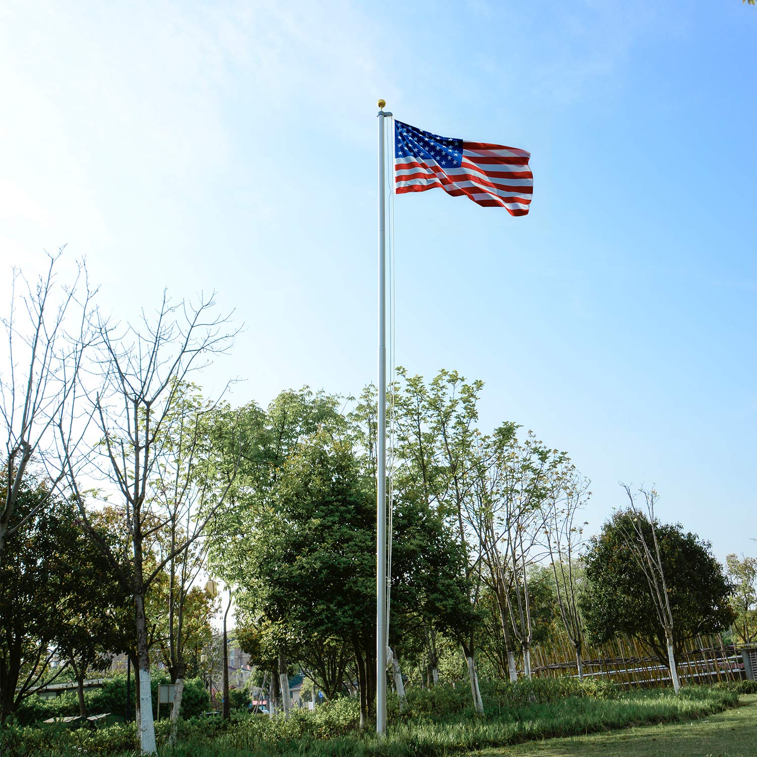 WeValor flagpole in driveway lifestyle scene showing proud display and curb appeal