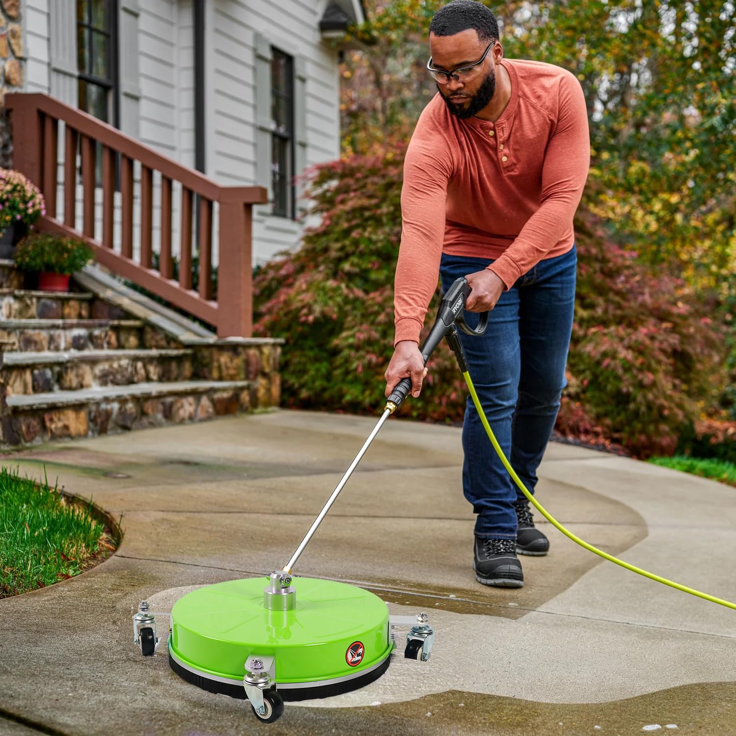 Wexo Palindrog cleaning a driveway illustrating faster, uniform surface results