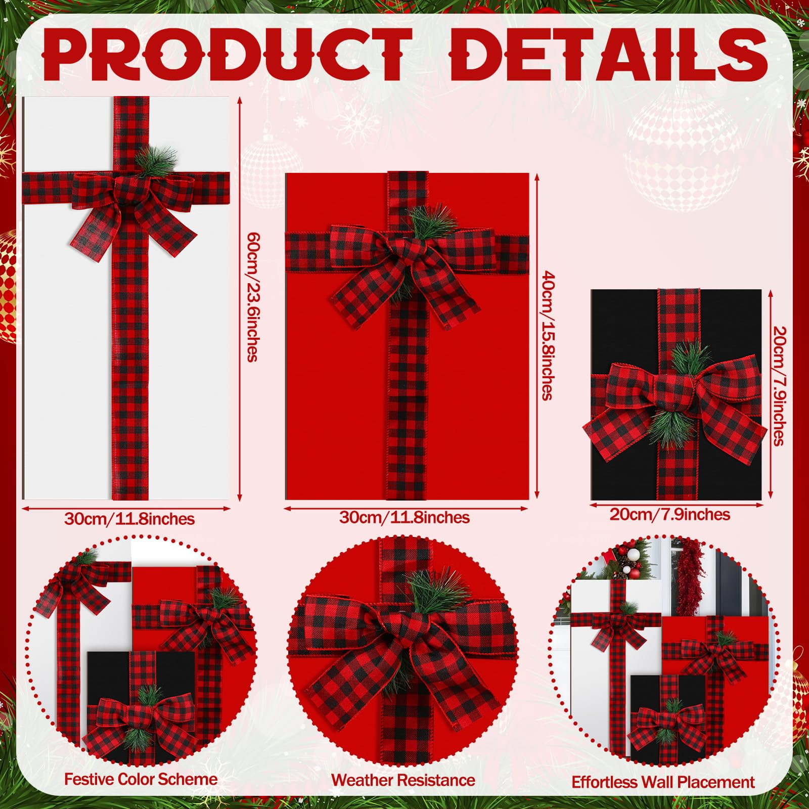 Weysat buffalo plaid bow close-up showing farmhouse charm