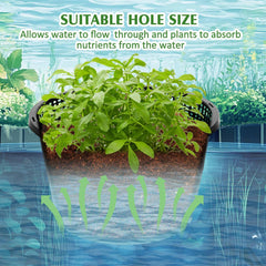Weysat basket planted with aquatic greenery demonstrating secure root support