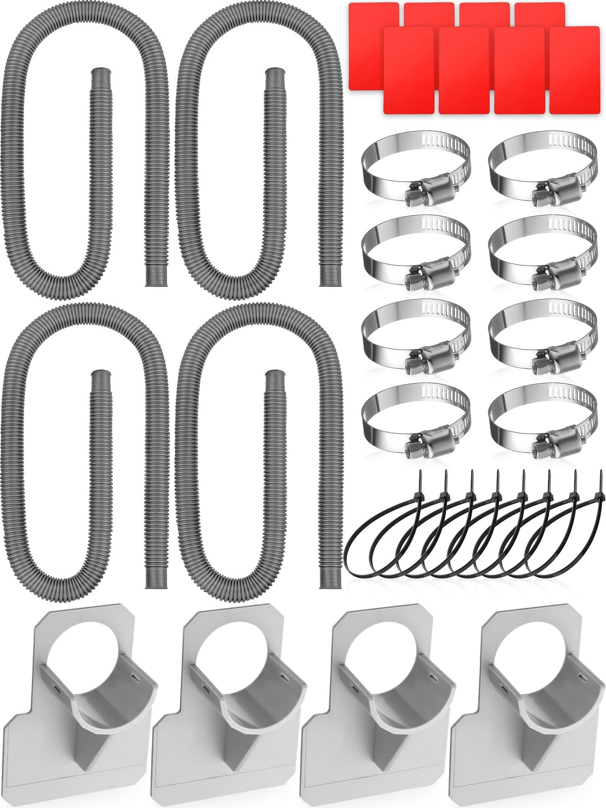 Weysat front packaging showing four griege hoses and accessories for easy replacement