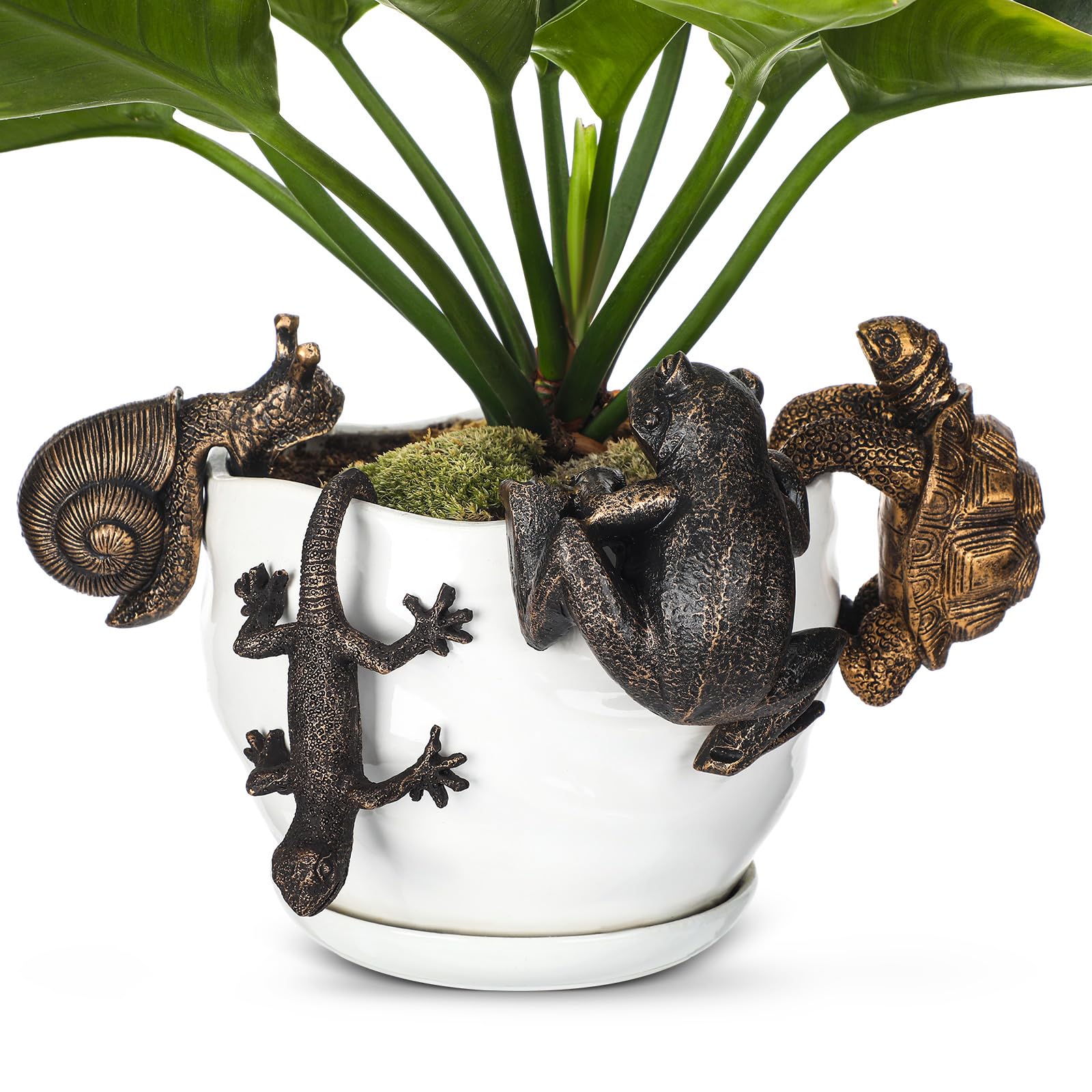 Weysat front view of all four bronze resin animals showing decorative set