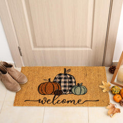 Whaline mat in doorway demonstrating seasonal look and dirt control