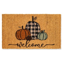 Whaline pumpkin front view showing rustic welcome design and curb appeal