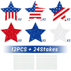 Whaline view of two stakes inserted into a star sign demonstrating secure wind-resistant attachment