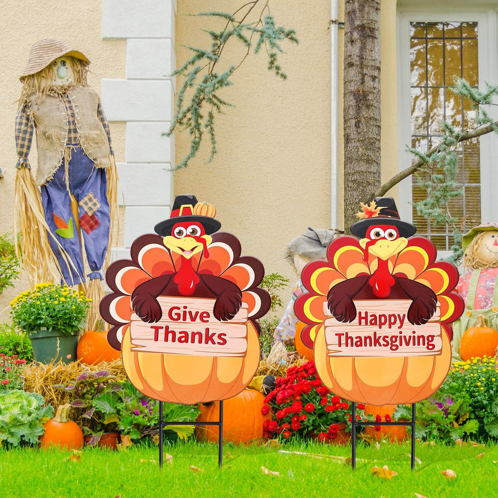 Whaline stakes in yard scene showing seasonal atmosphere and inviting curbside charm