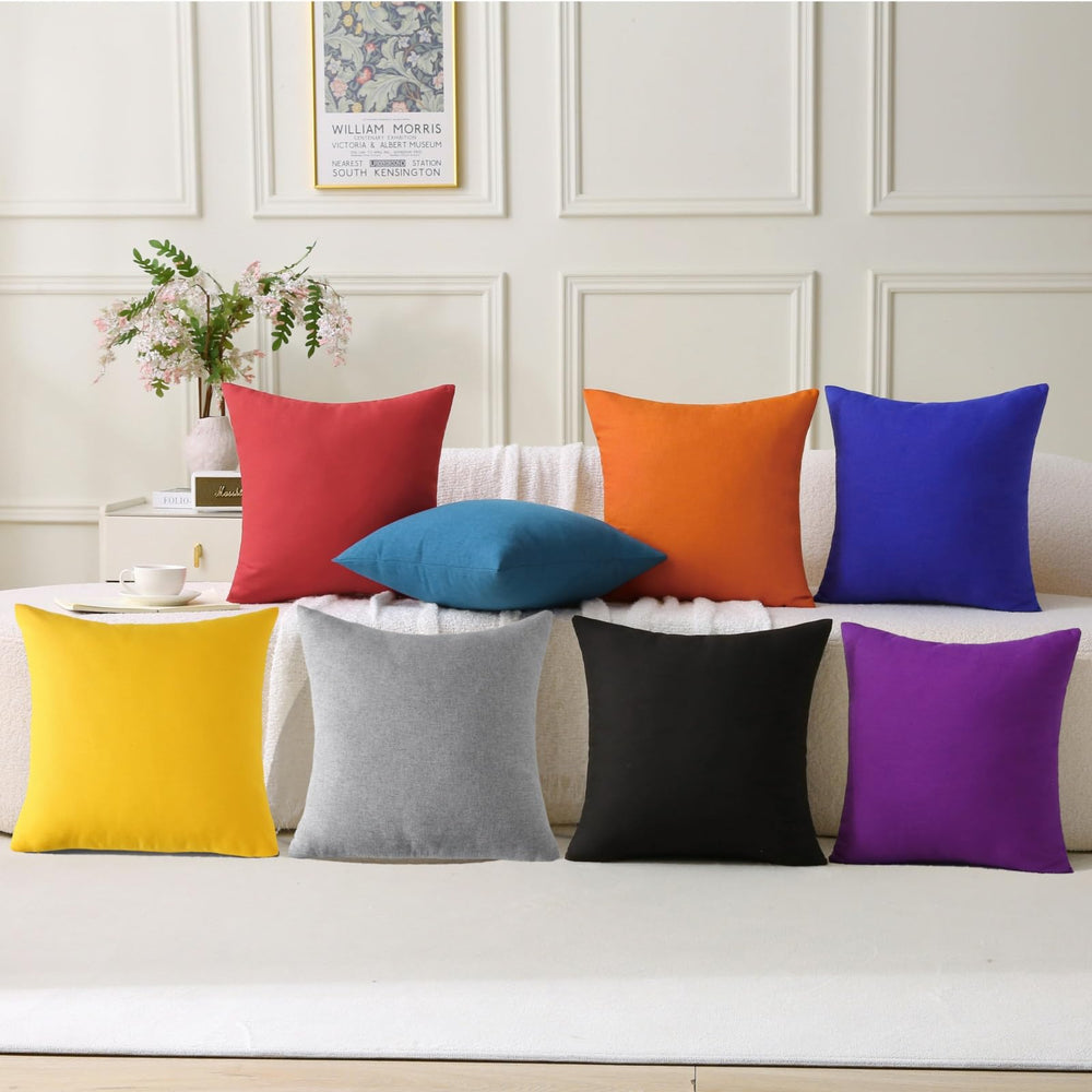 WHATWEARS multiple color pillows laid flat to show available shade options