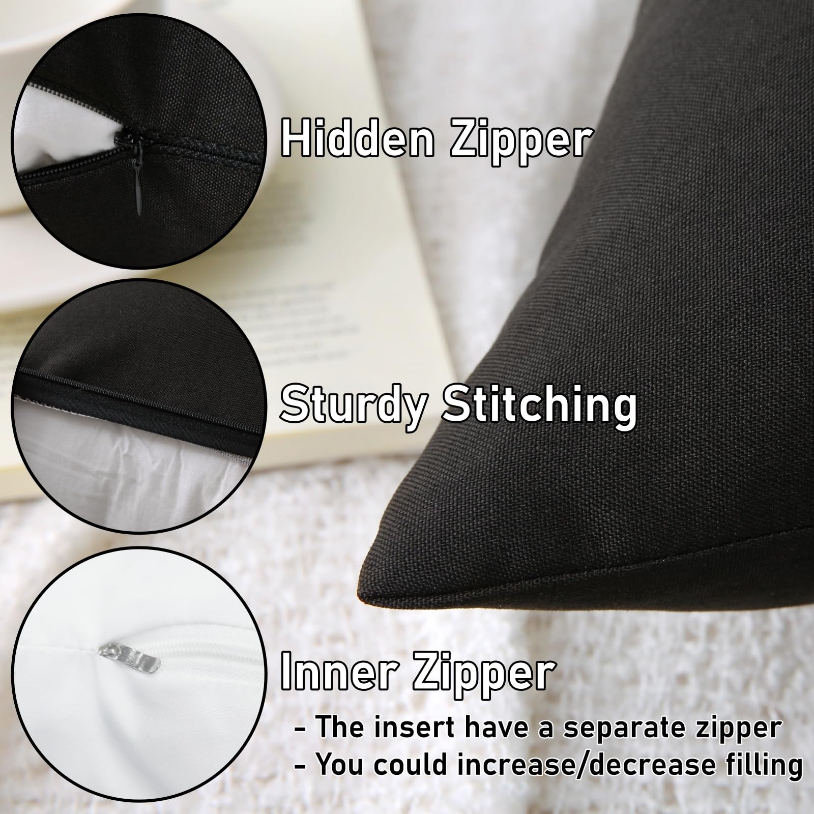 WHATWEARS invisible zipper detail for easy removal and smooth finish