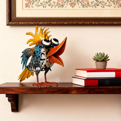 WHBIMGOOO metal bird held in hand to show 6.5 inch scale and easy placement benefit