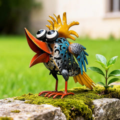 WHBIMGOOO metal bird side profile highlighting sturdy metal build for outdoor durability