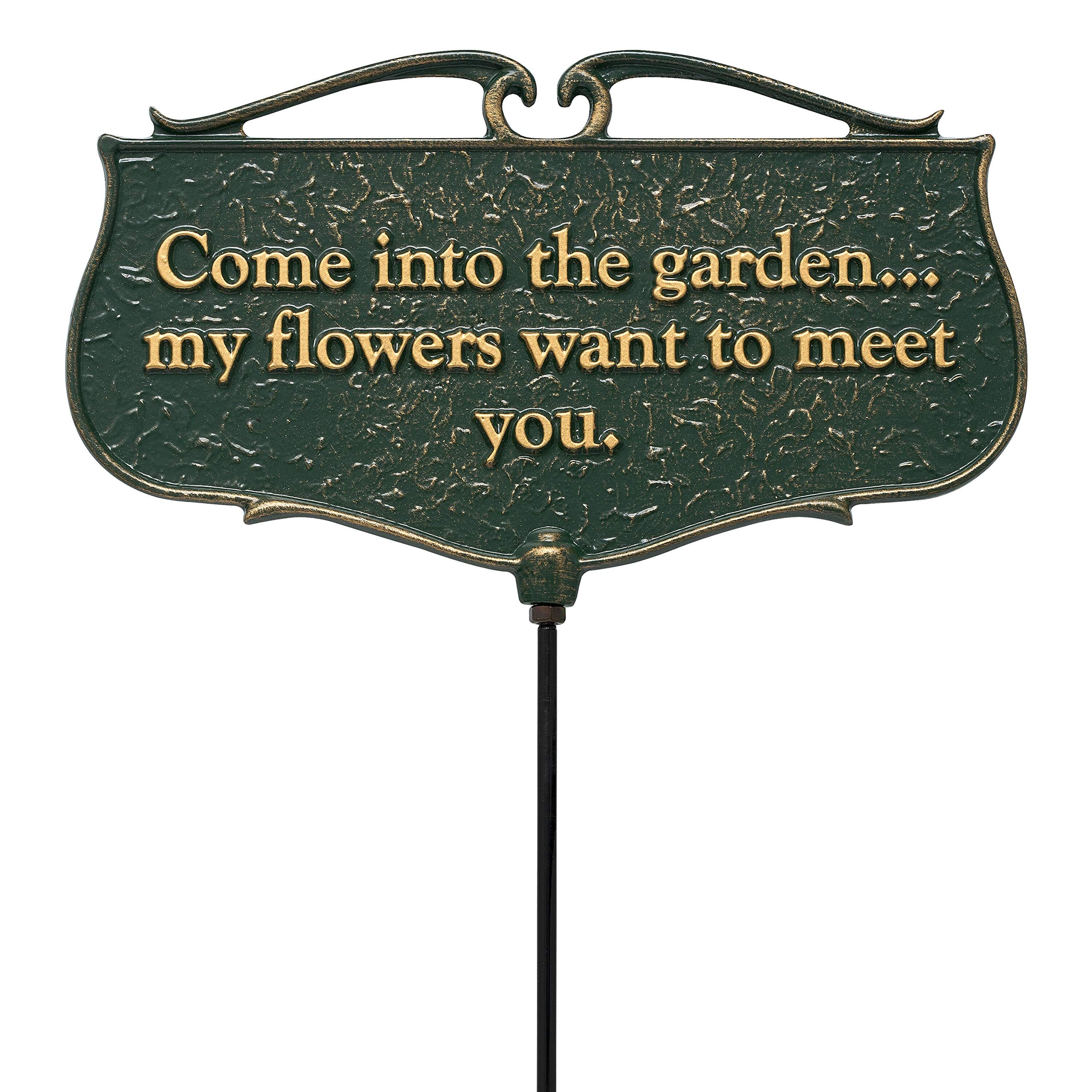 Whitehall sign front view adds welcoming charm to garden entrance
