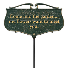 Whitehall sign front view adds welcoming charm to garden entrance