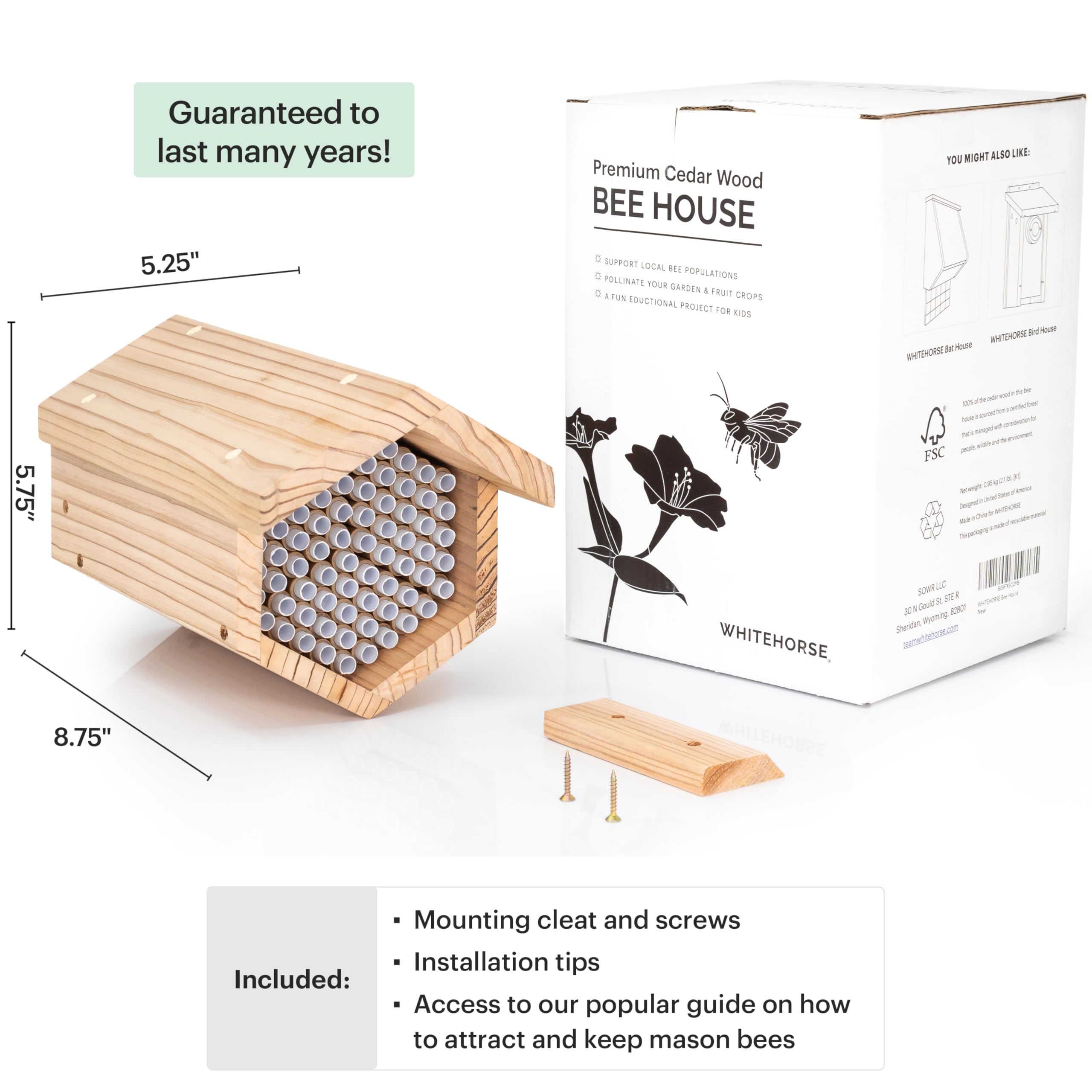 WHITEHORSE included instruction guide and French cleat showing simple installation benefit