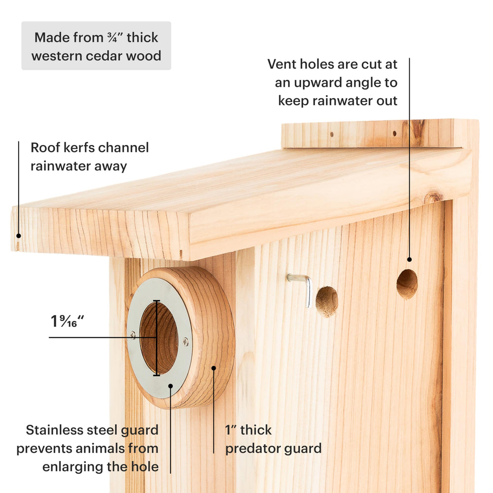 WHITEHORSE side detail displaying recessed floor and door to keep nest dry