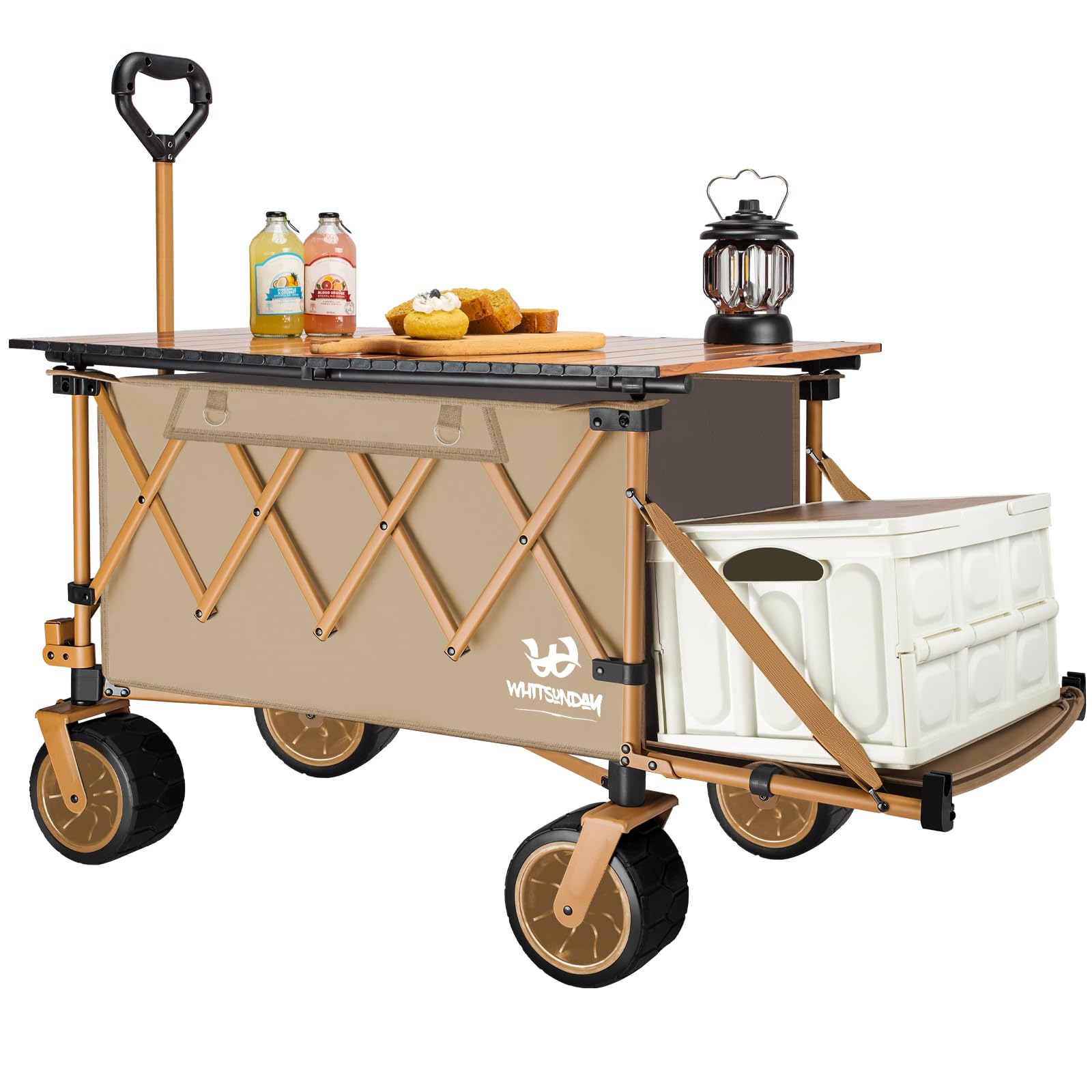 Whitsunday front view showing khaki wagon and benefit of easy access